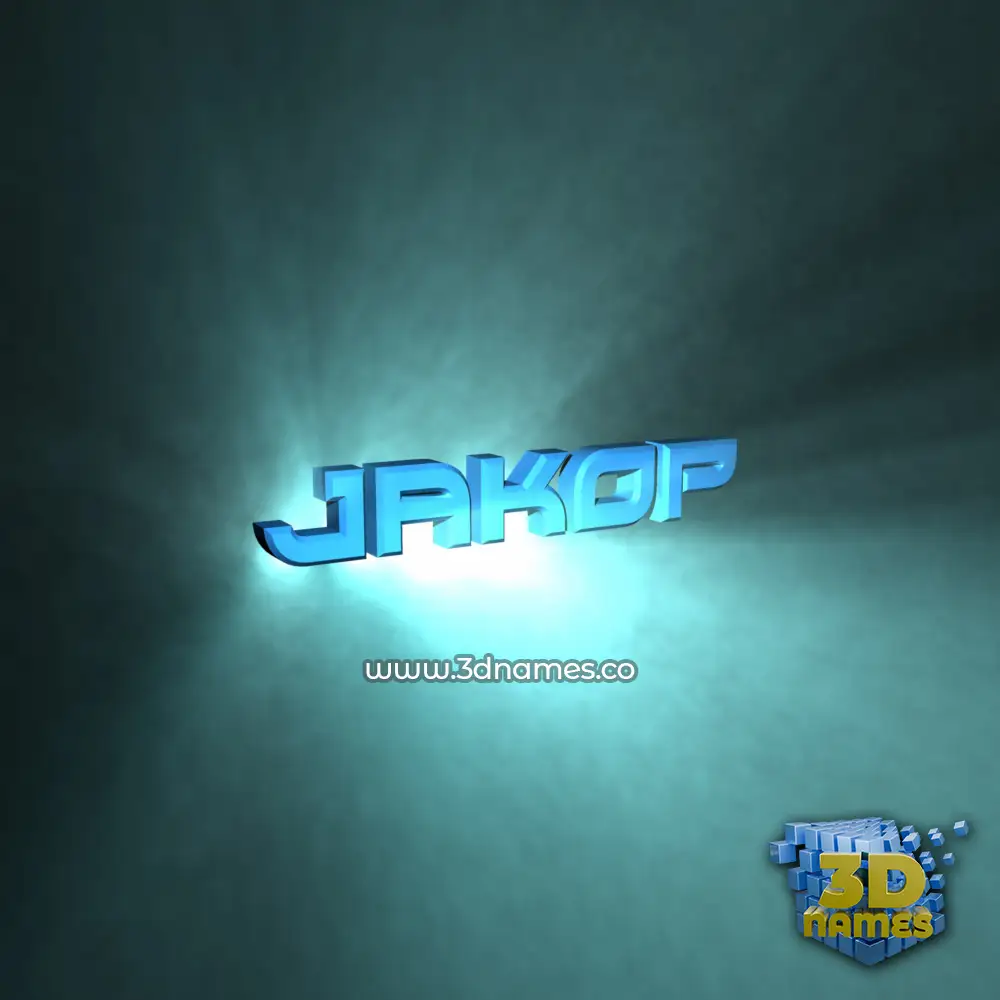 jakop in Light Shine style - 3D name wallpaper