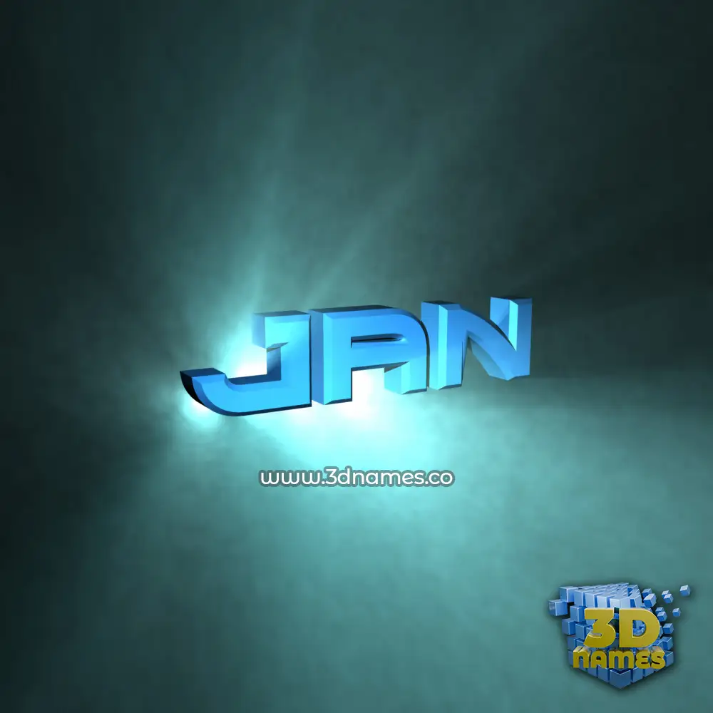 jan in Light Shine style - 3D name wallpaper