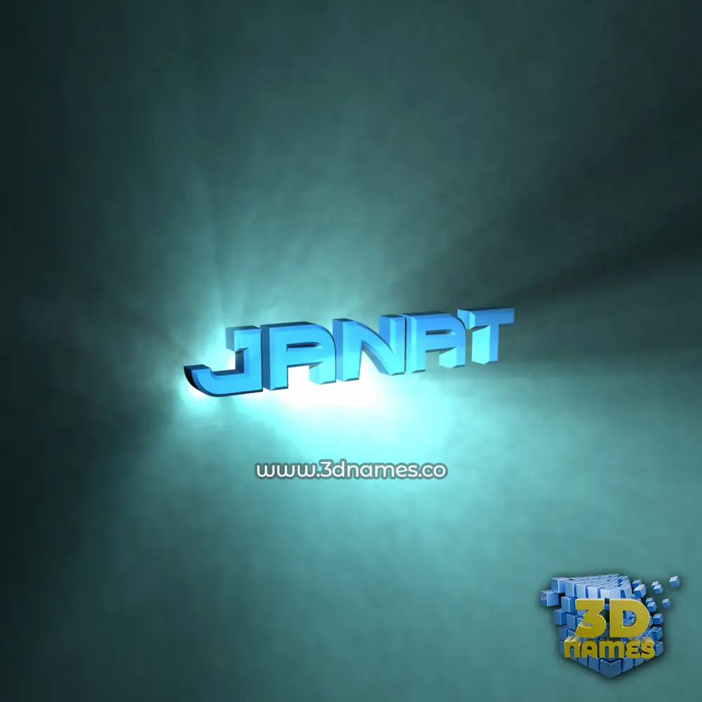 janat in Light Shine style - 3D name wallpaper