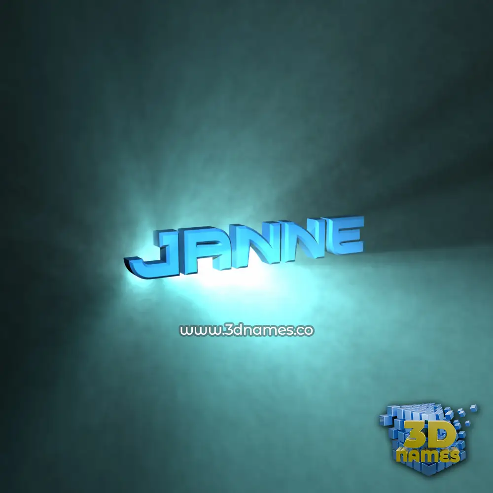 janne in Light Shine style - 3D name wallpaper