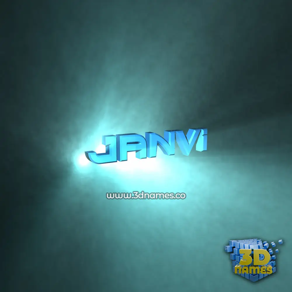 janvi in Light Shine style - 3D name wallpaper