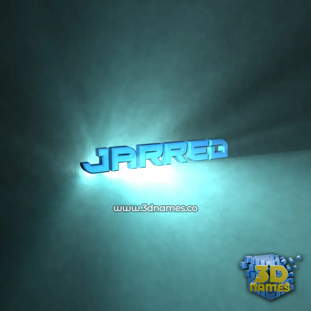 jarred in Light Shine style - 3D name wallpaper