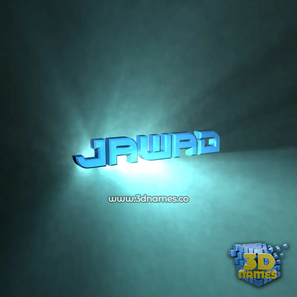 jawad in Light Shine style - 3D name wallpaper