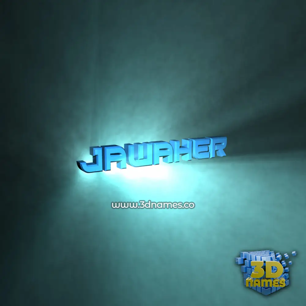 jawaher in Light Shine style - 3D name wallpaper