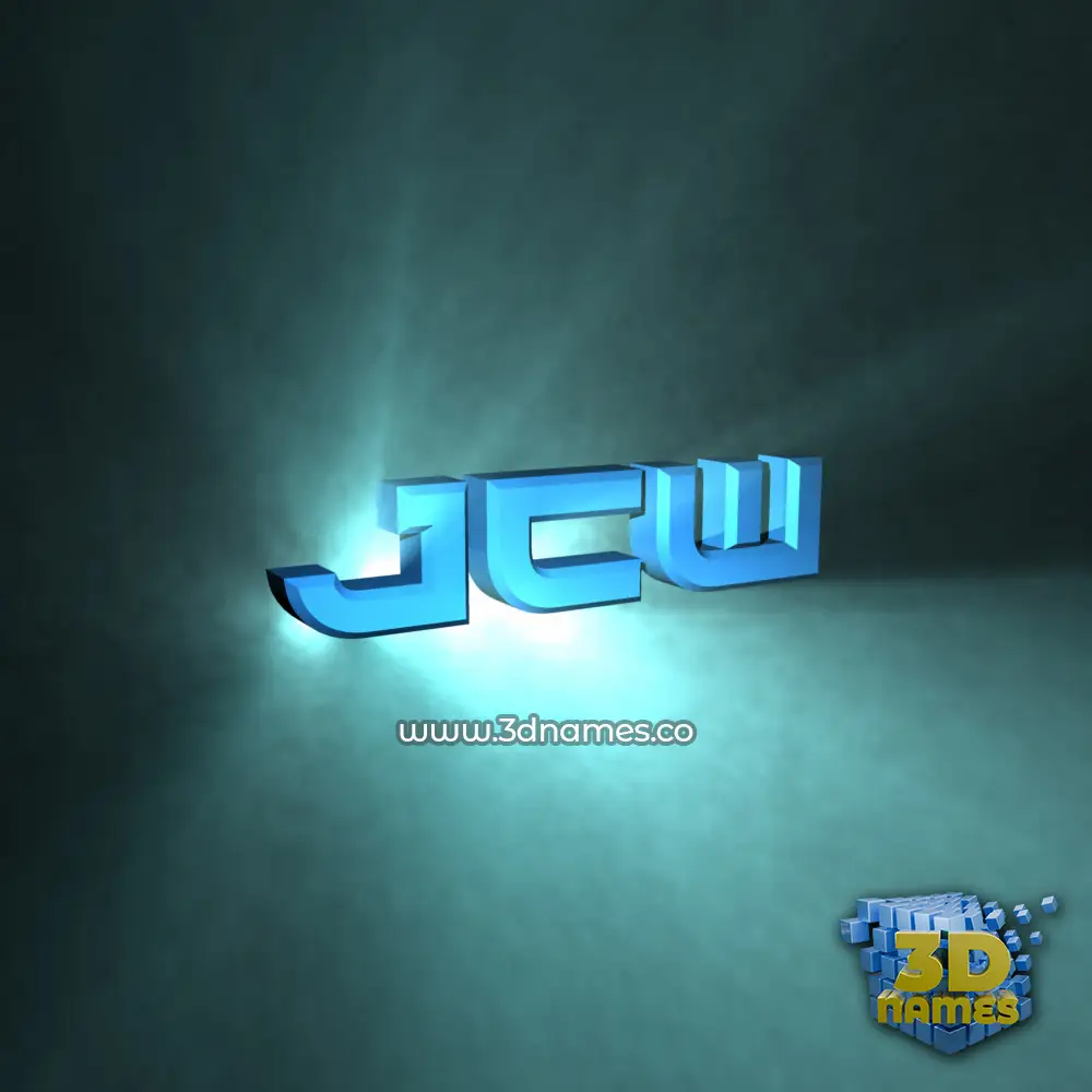 jcw in Light Shine style - 3D name wallpaper