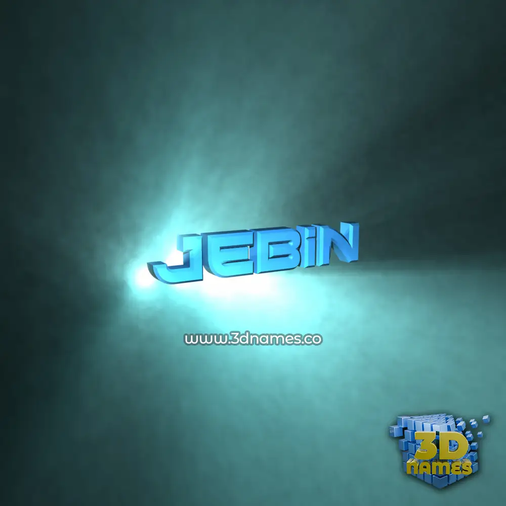 jebin in Light Shine style - 3D name wallpaper