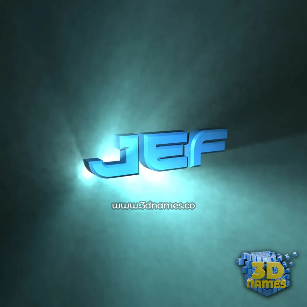 jef in Light Shine style - 3D name wallpaper