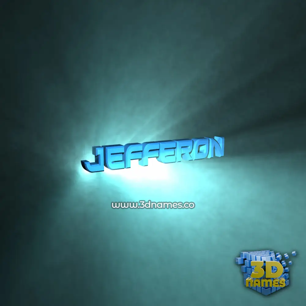 jefferon in Light Shine style - 3D name wallpaper