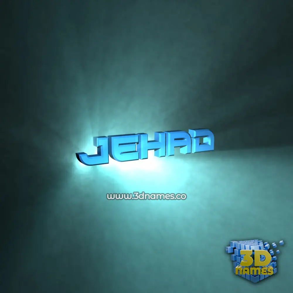 jehad in Light Shine style - 3D name wallpaper