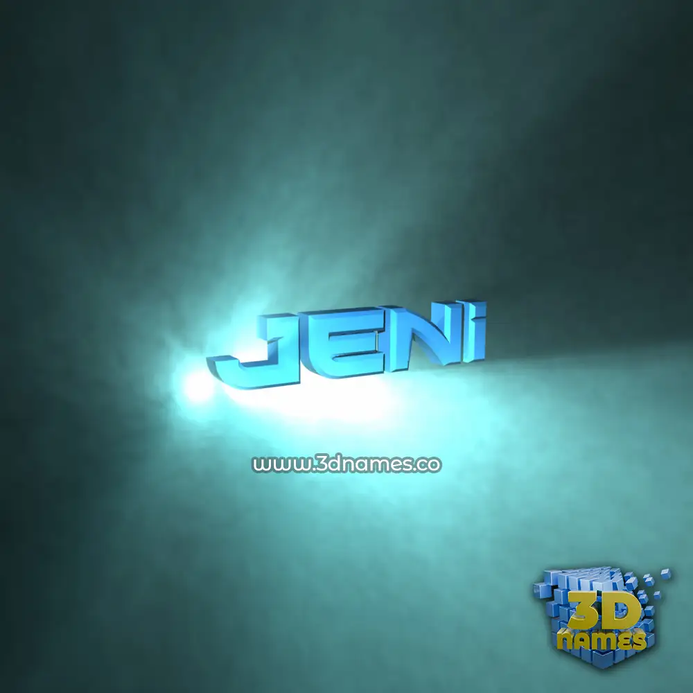 jeni in Light Shine style - 3D name wallpaper