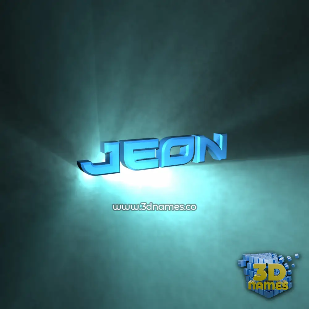 jeon in Light Shine style - 3D name wallpaper