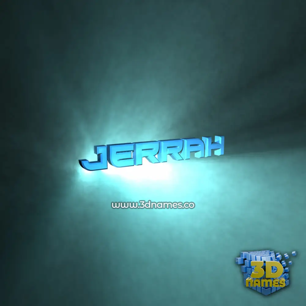 jerrah in Light Shine style - 3D name wallpaper