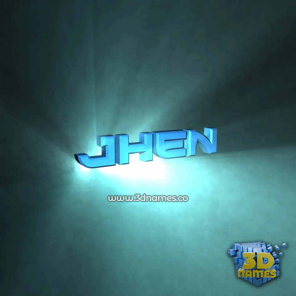 jhen in Light Shine style - 3D name wallpaper