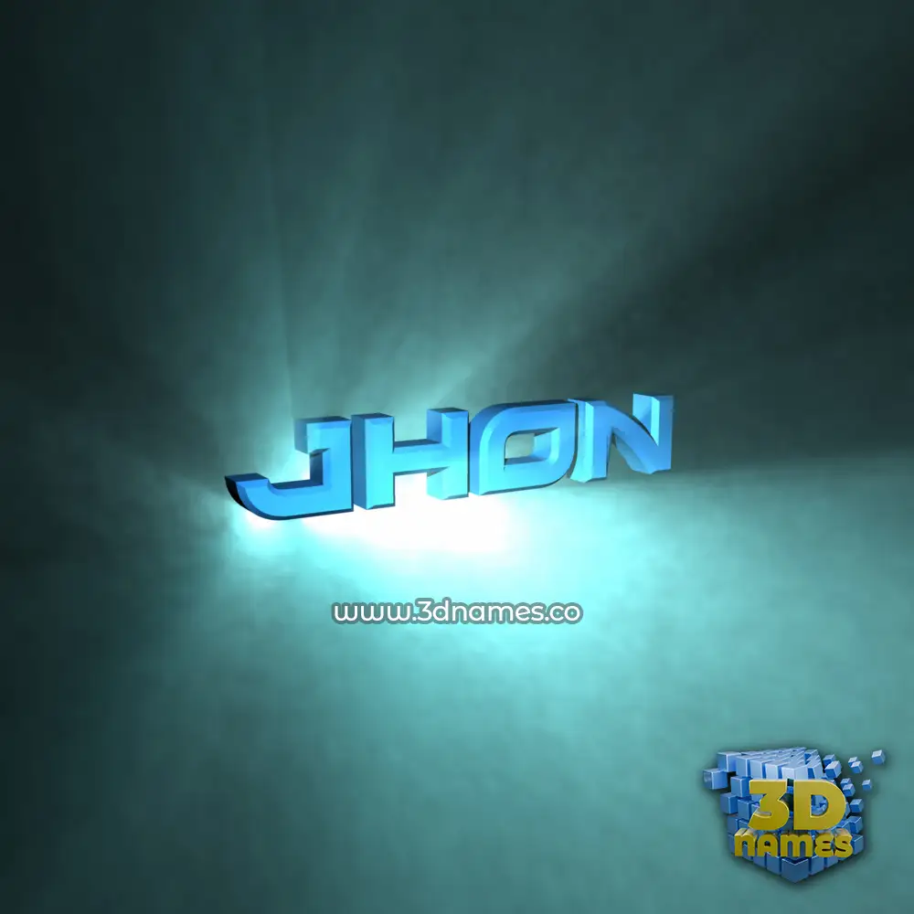 jhon in Light Shine style - 3D name wallpaper