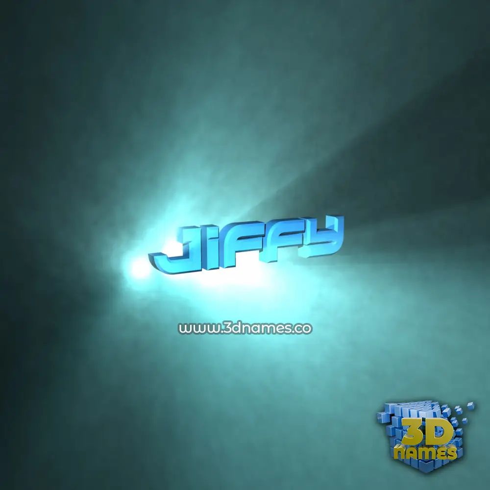 jiffy in Light Shine style - 3D name wallpaper