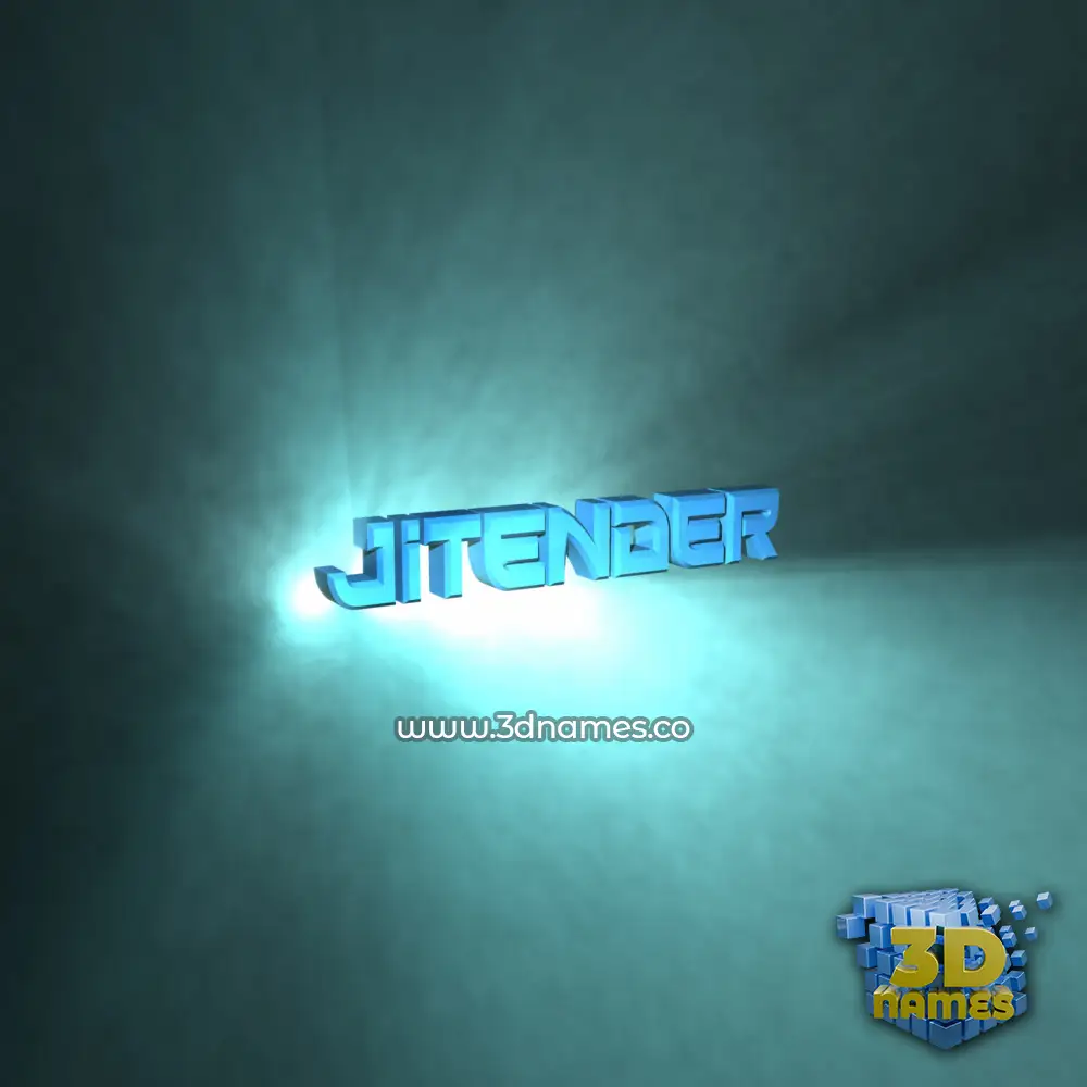jitender in Light Shine style - 3D name wallpaper