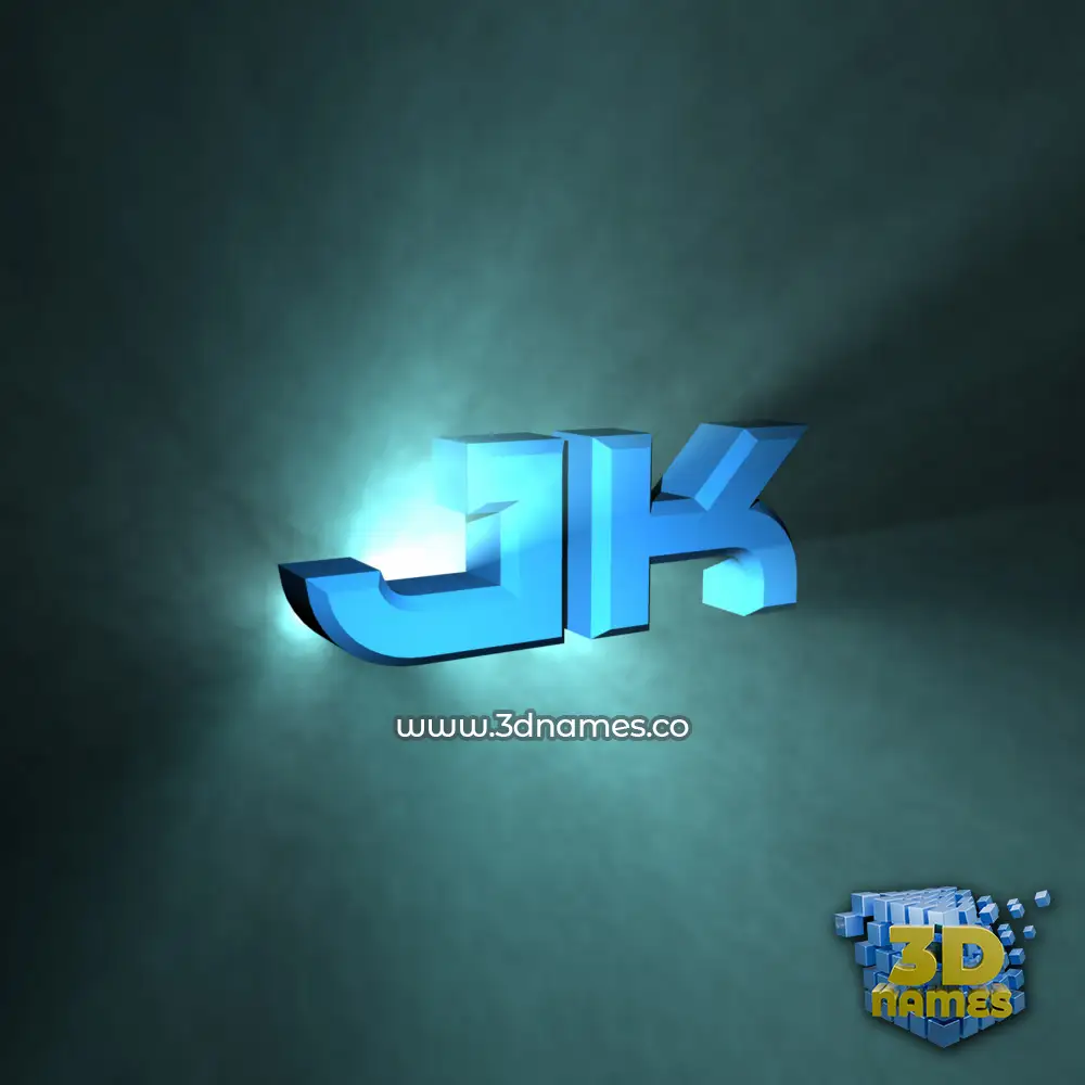 jk in Light Shine style - 3D name wallpaper