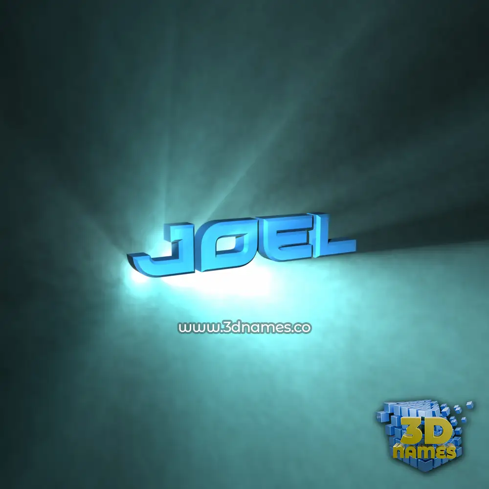 joel in Light Shine style - 3D name wallpaper