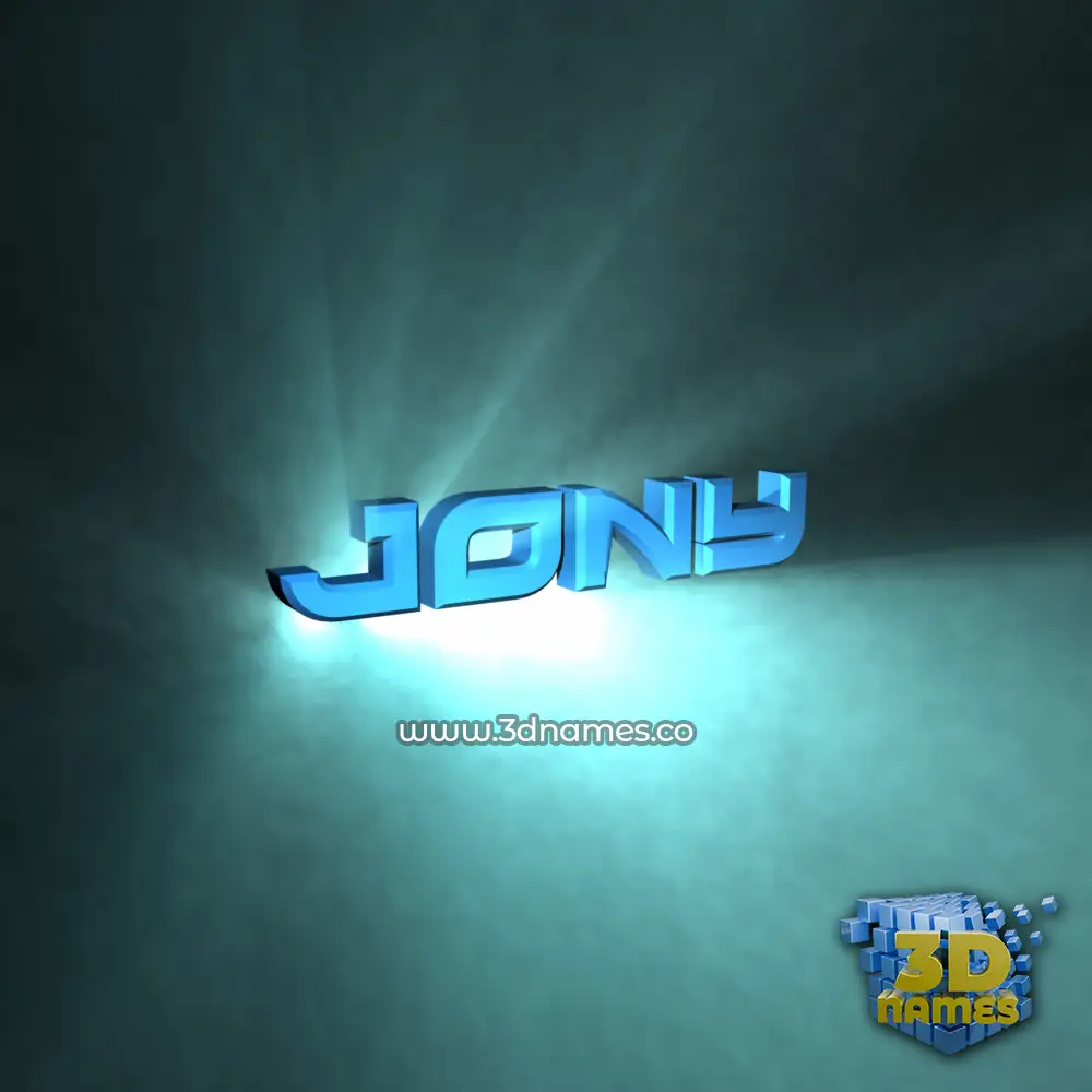 jony in Light Shine style - 3D name wallpaper