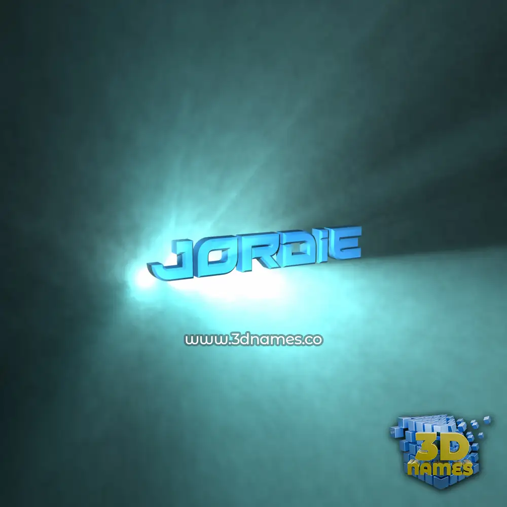 jordie in Light Shine style - 3D name wallpaper