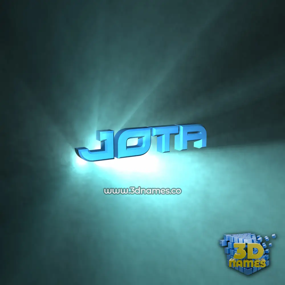 jota in Light Shine style - 3D name wallpaper