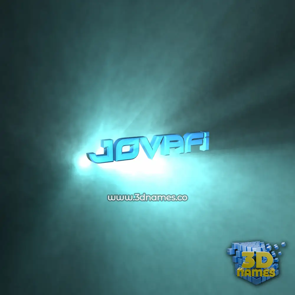 jovafi in Light Shine style - 3D name wallpaper