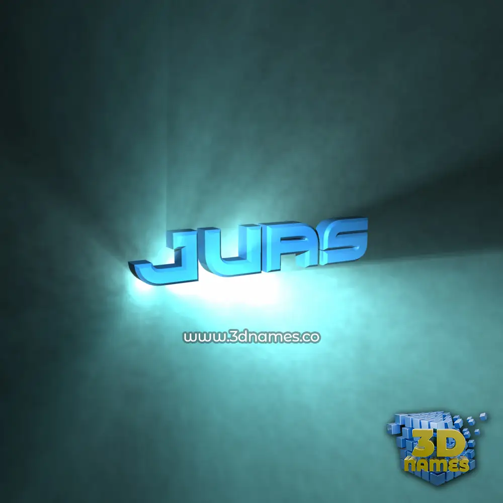 juas in Light Shine style - 3D name wallpaper