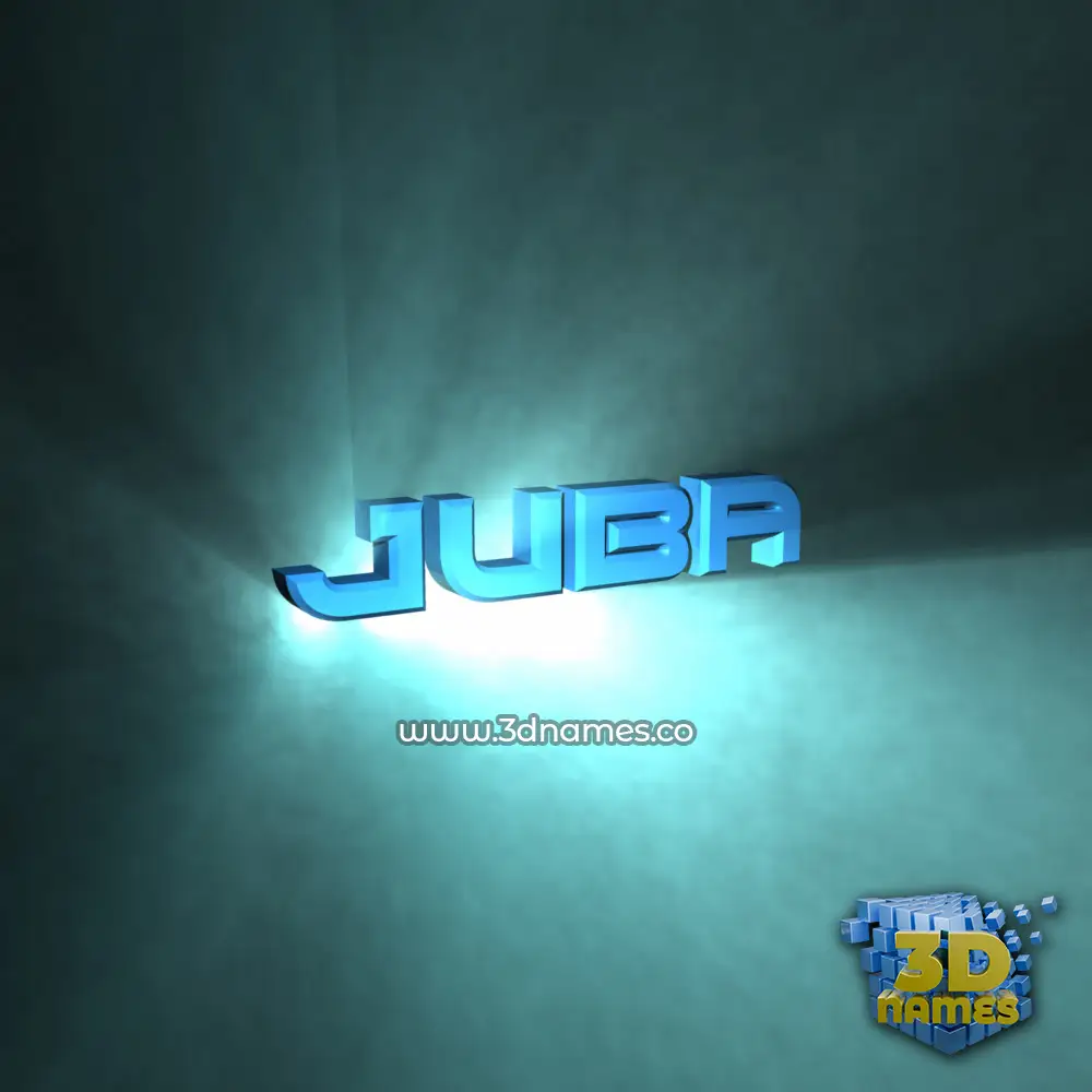 juba in Light Shine style - 3D name wallpaper