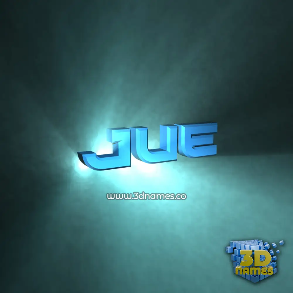 jue in Light Shine style - 3D name wallpaper