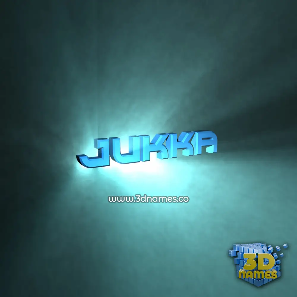 jukka in Light Shine style - 3D name wallpaper