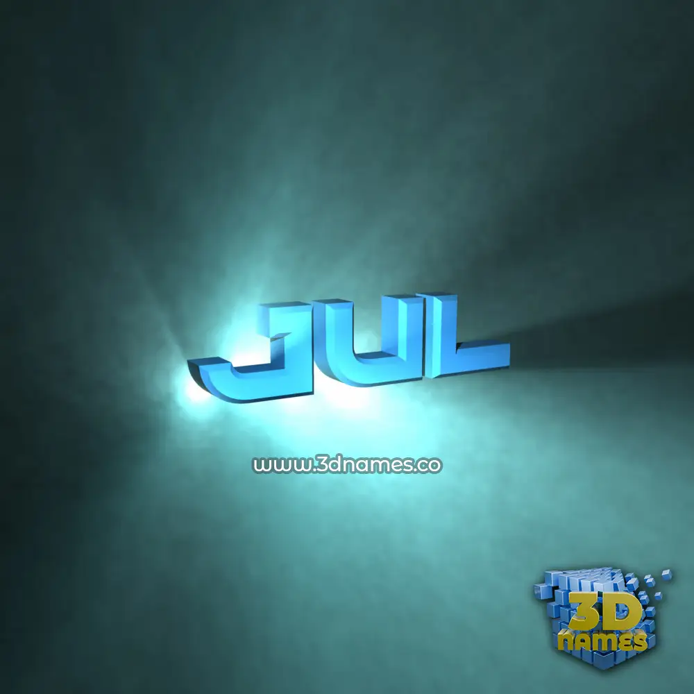 jul in Light Shine style - 3D name wallpaper