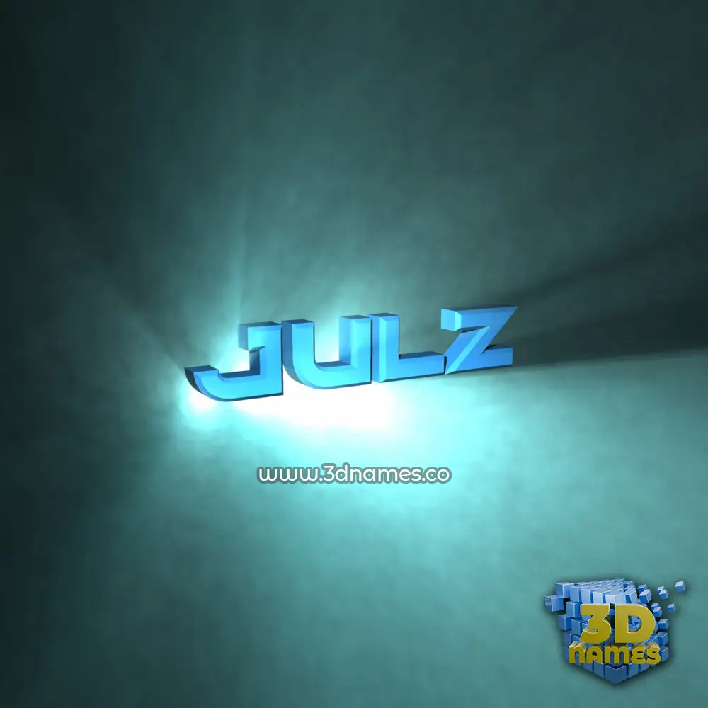 julz in Light Shine style - 3D name wallpaper