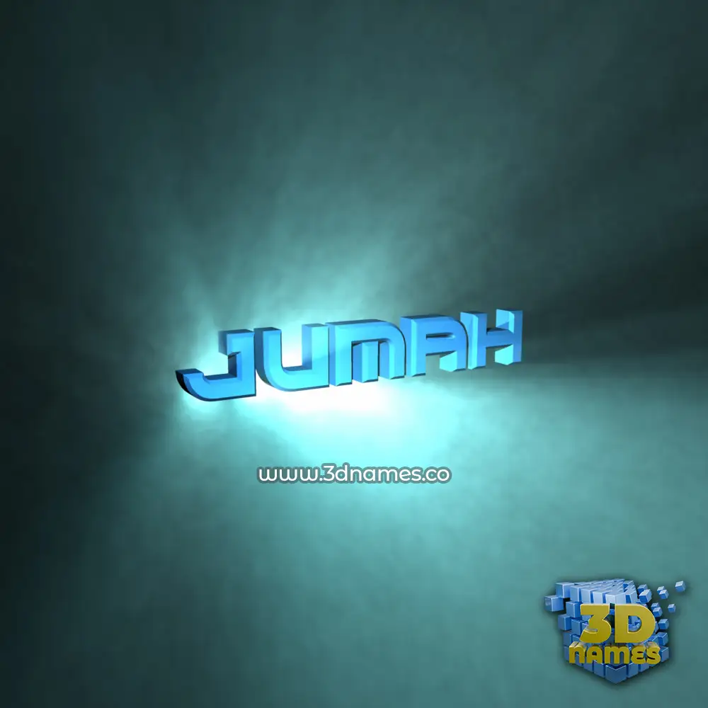 jumah in Light Shine style - 3D name wallpaper