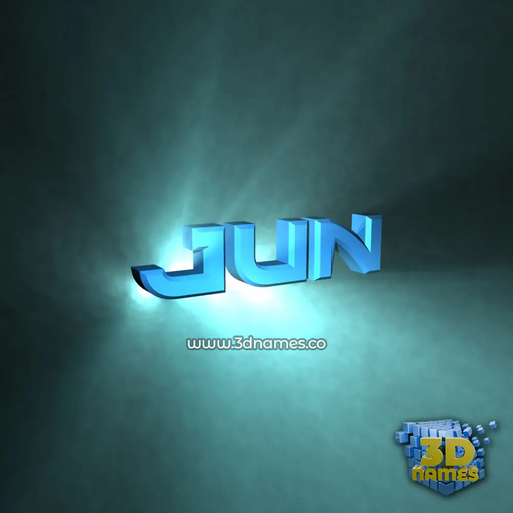 jun in Light Shine style - 3D name wallpaper