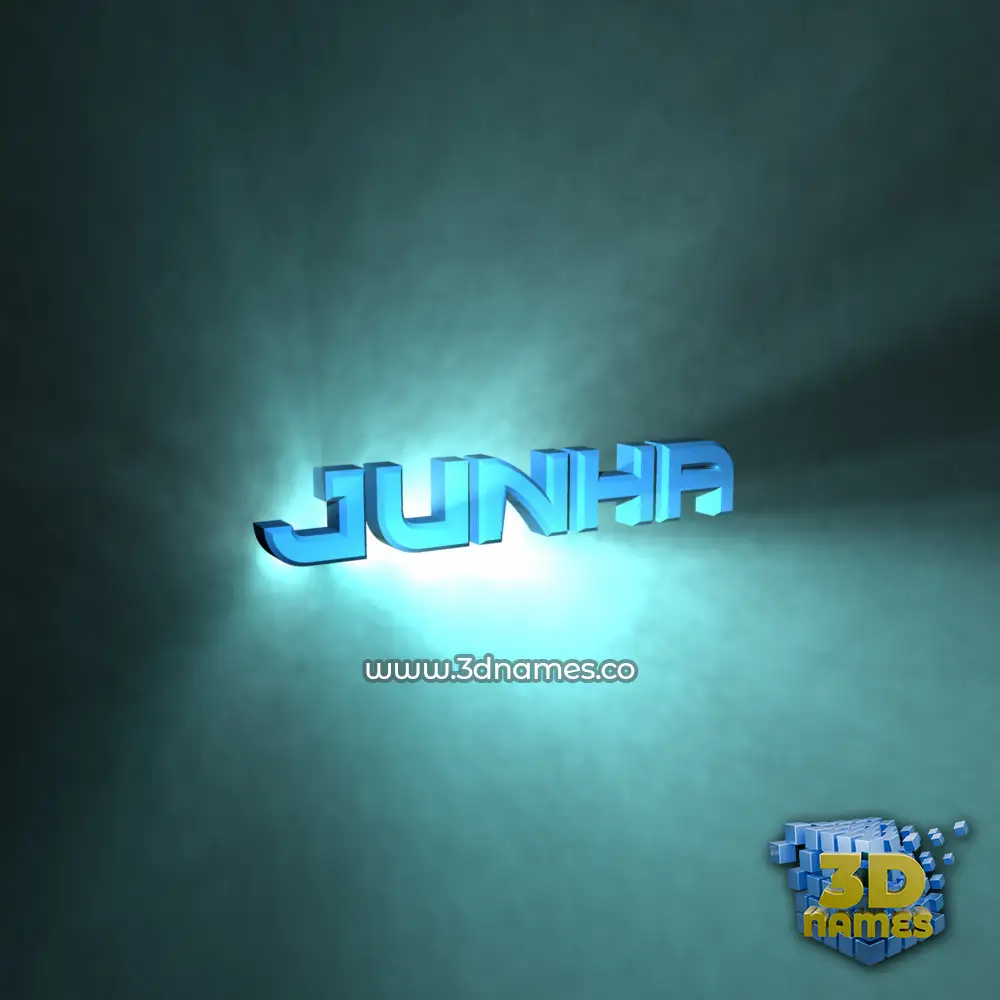 junha in Light Shine style - 3D name wallpaper
