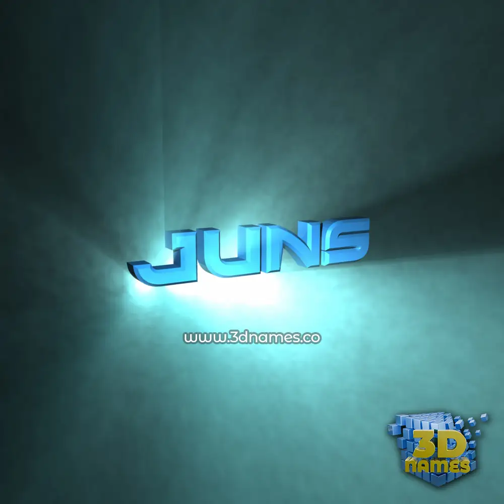 juns in Light Shine style - 3D name wallpaper