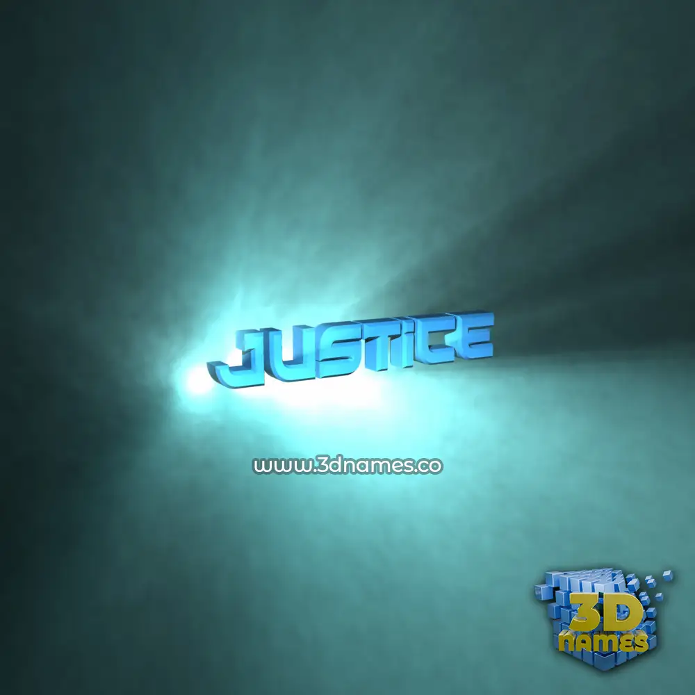 justice in Light Shine style - 3D name wallpaper