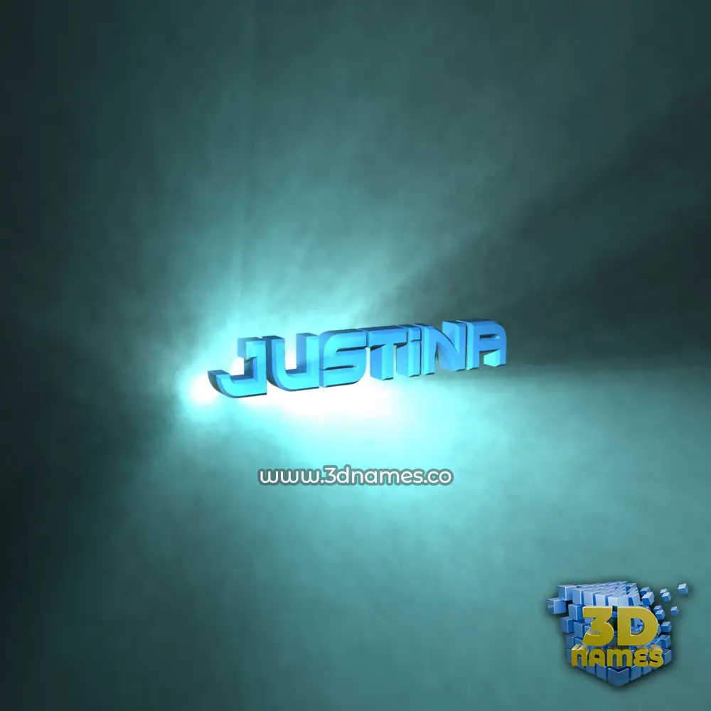 justina in Light Shine style - 3D name wallpaper