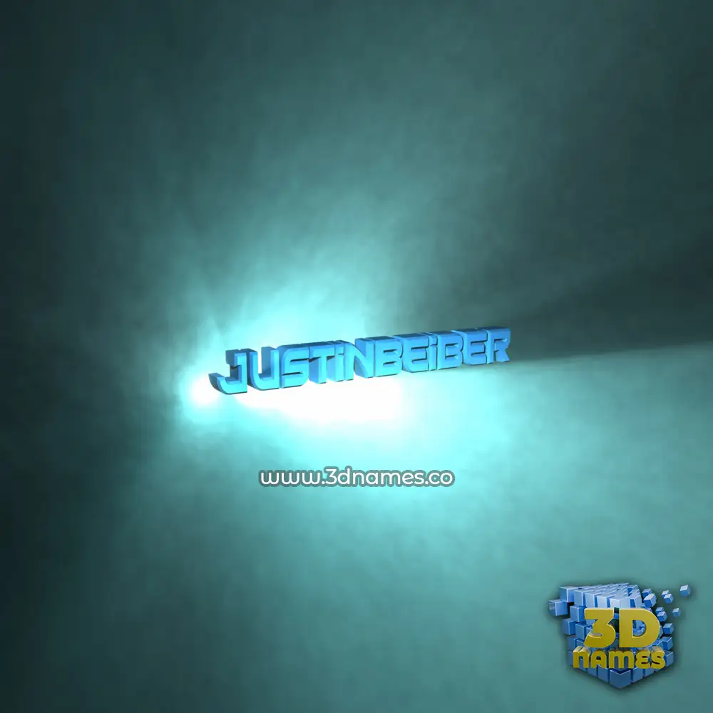 justinbeiber in Light Shine style - 3D name wallpaper