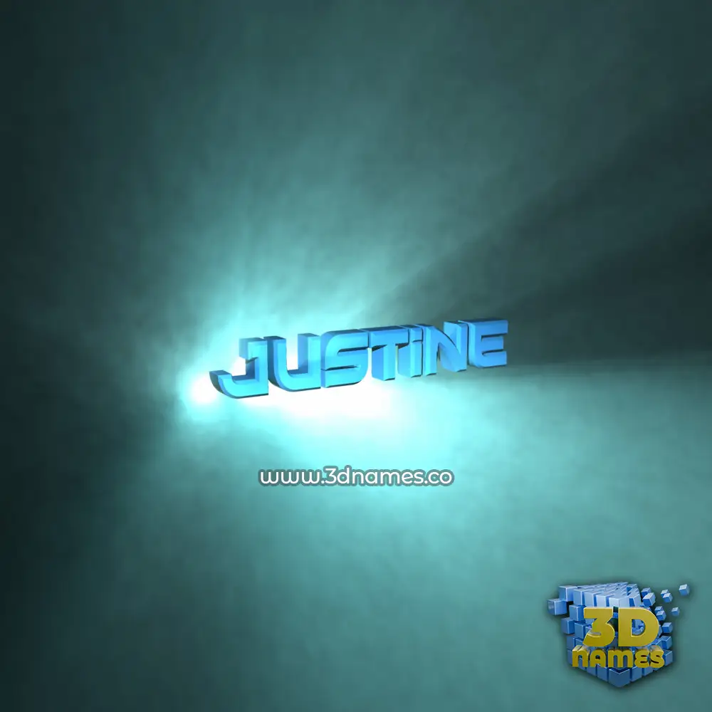 justine in Light Shine style - 3D name wallpaper
