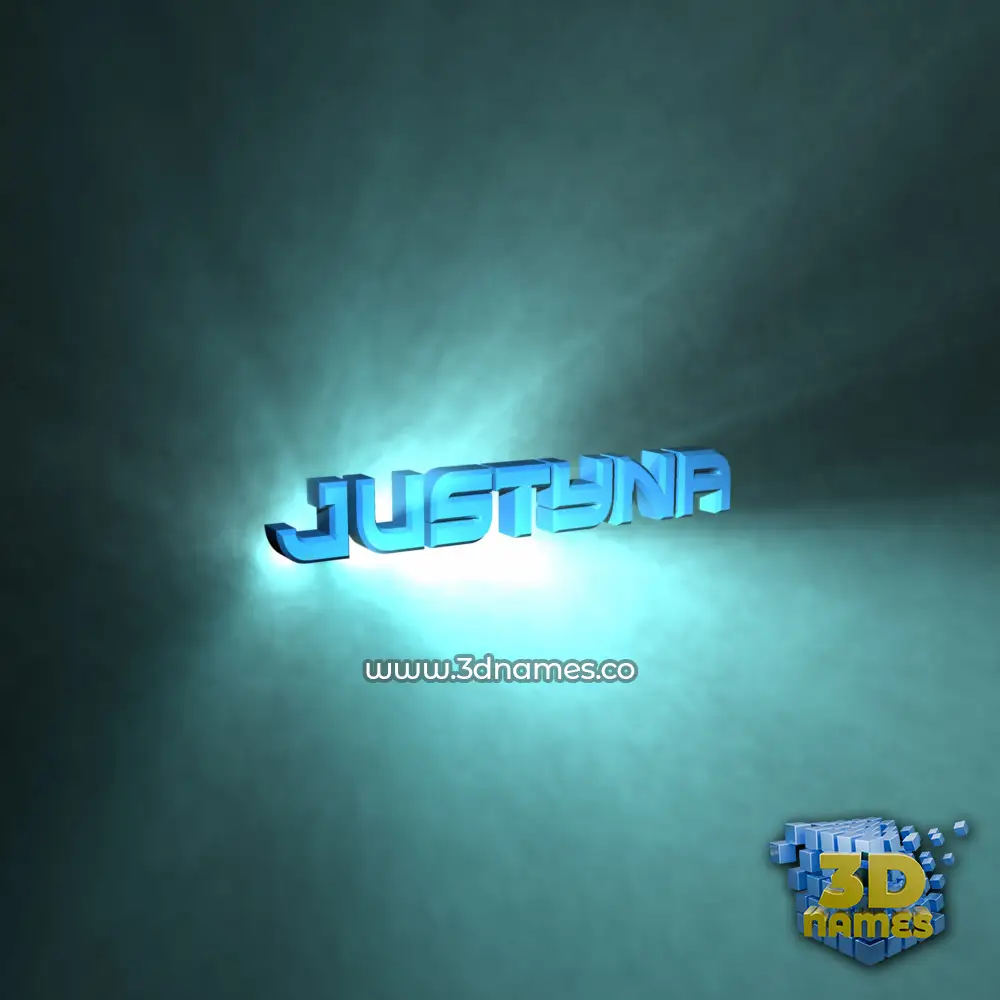 justyna in Light Shine style - 3D name wallpaper