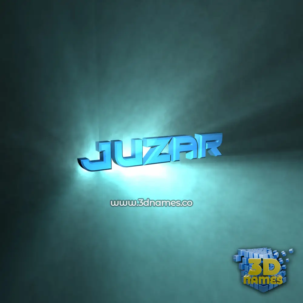 juzar in Light Shine style - 3D name wallpaper