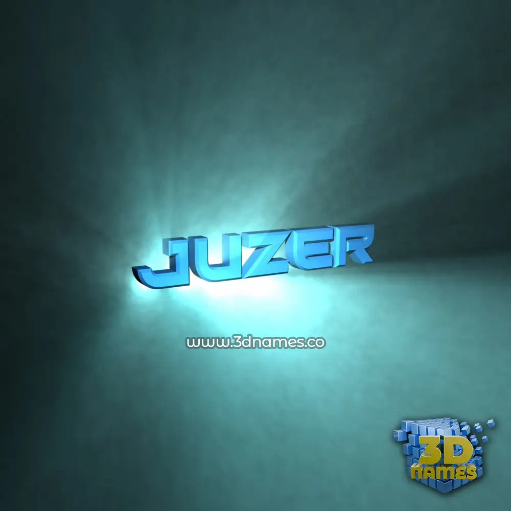 juzer in Light Shine style - 3D name wallpaper