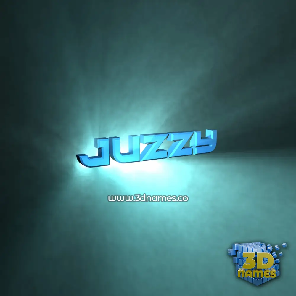 juzzy in Light Shine style - 3D name wallpaper