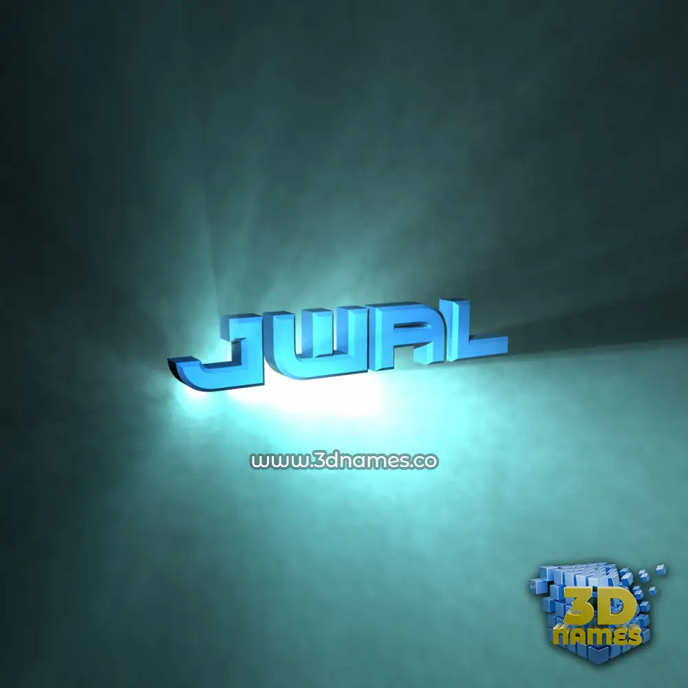 jwal in Light Shine style - 3D name wallpaper