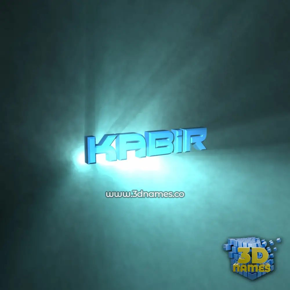 kabir in Light Shine style - 3D name wallpaper