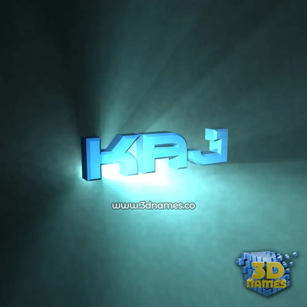 kaj in Light Shine style - 3D name wallpaper