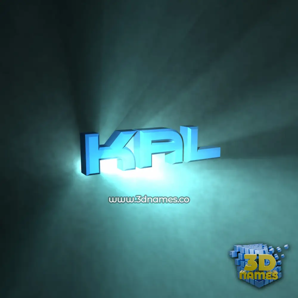 kal in Light Shine style - 3D name wallpaper