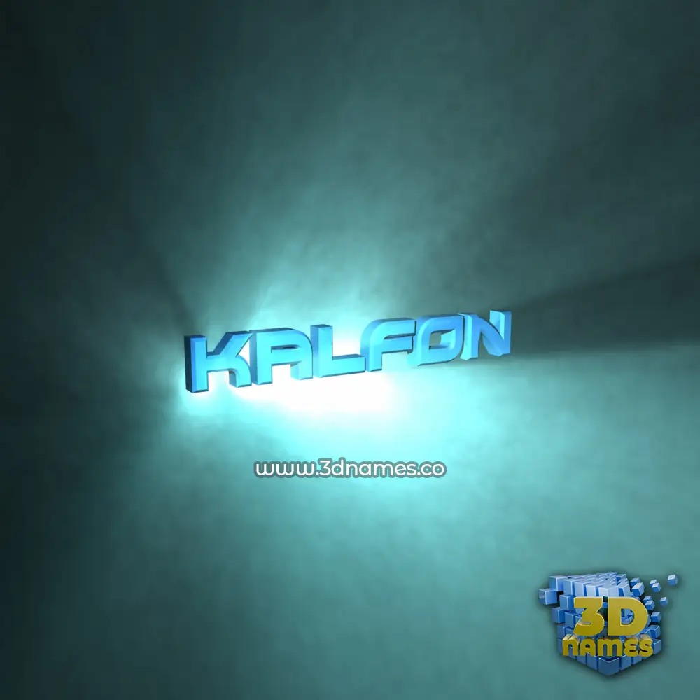 kalfon in Light Shine style - 3D name wallpaper