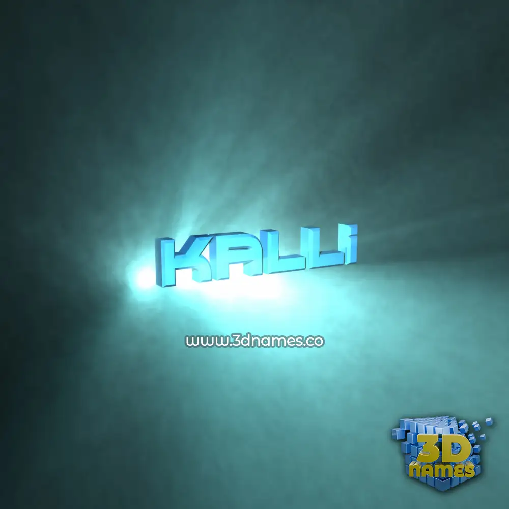 kalli in Light Shine style - 3D name wallpaper